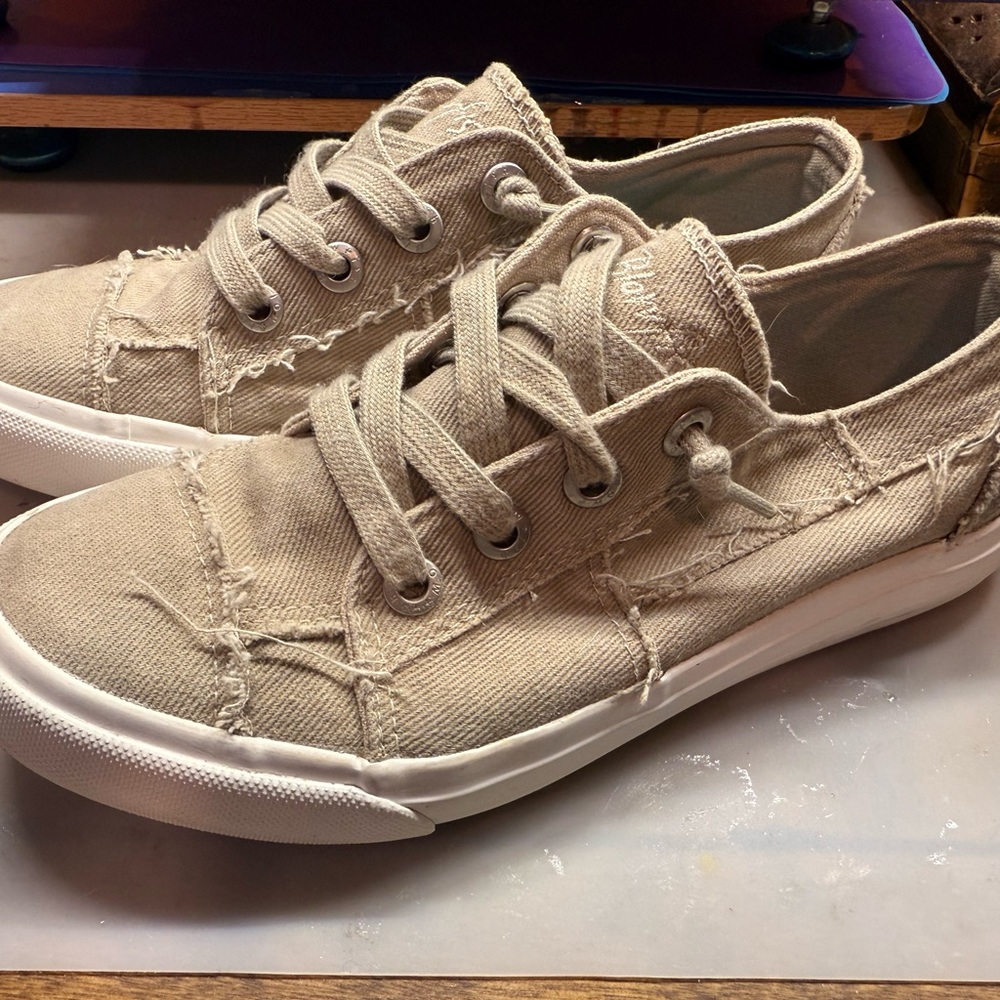Beige Canvas Sneakers for Women